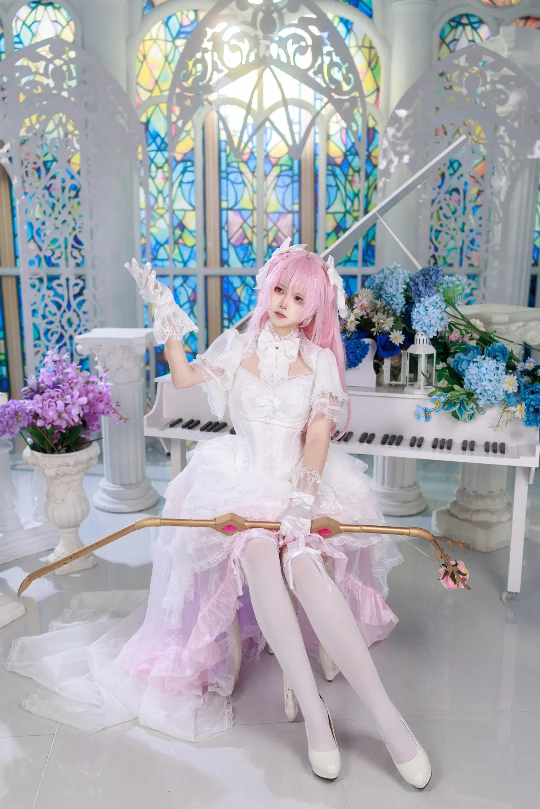 [Madoka Kaname cosplay] Ultimate Madoka Unleashed: The Pink Archer in a Dreamlike Cathedral by Kuzi - Image 6