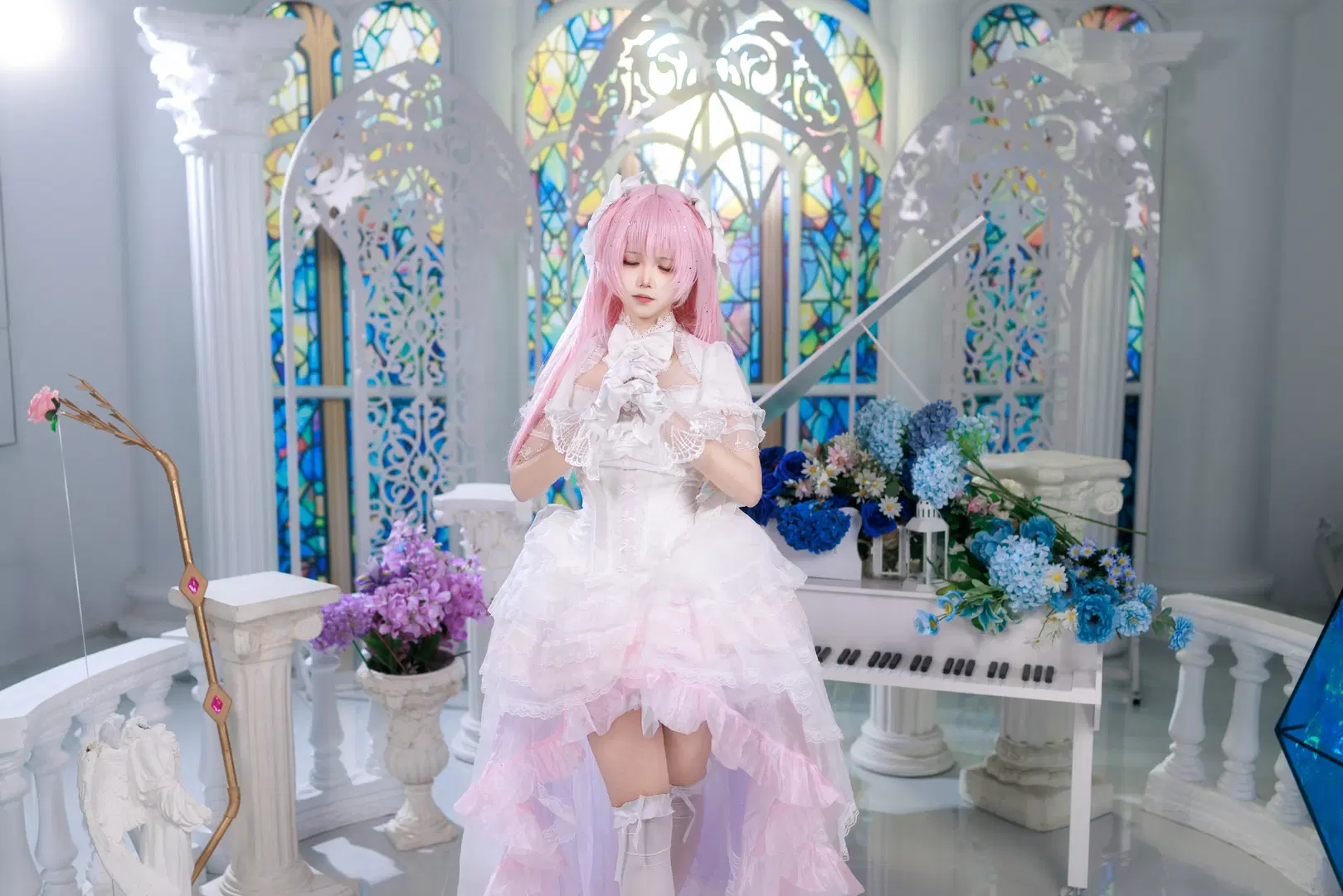 [Madoka Kaname cosplay] Ultimate Madoka Unleashed: The Pink Archer in a Dreamlike Cathedral by Kuzi - Image 7
