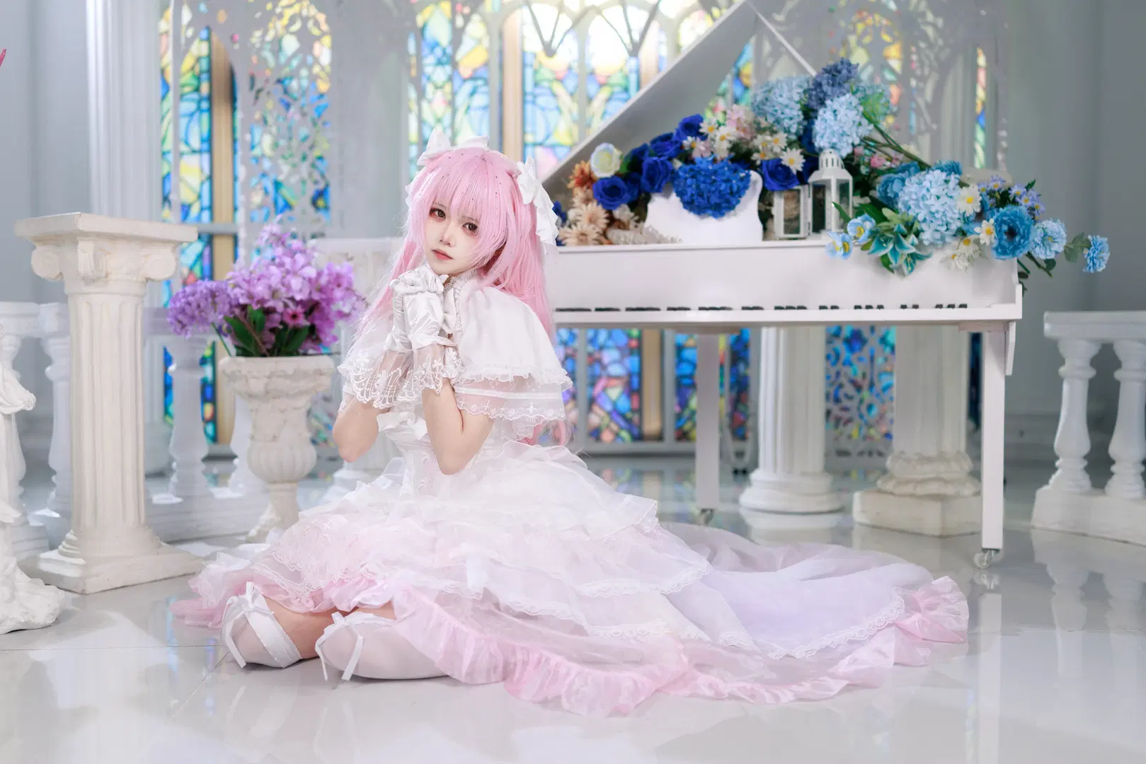 [Madoka Kaname cosplay] Ultimate Madoka Unleashed: The Pink Archer in a Dreamlike Cathedral by Kuzi - Image 8