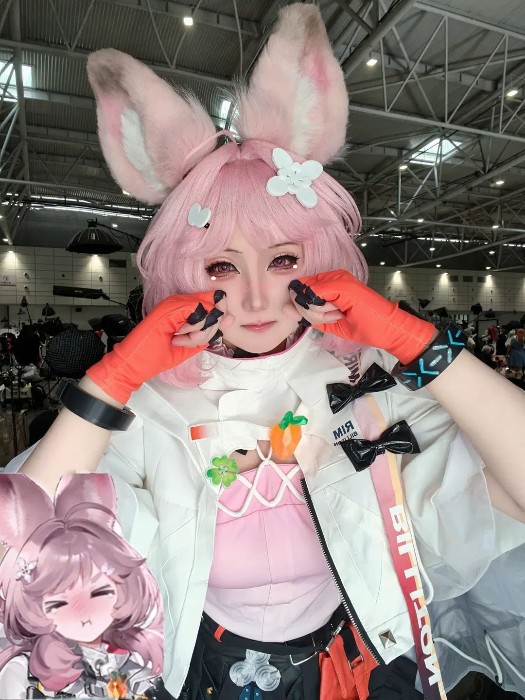 イベント写真, アークナイツ, 二次元メイク, ピンク髪のうさ耳, サンビーコスプレ