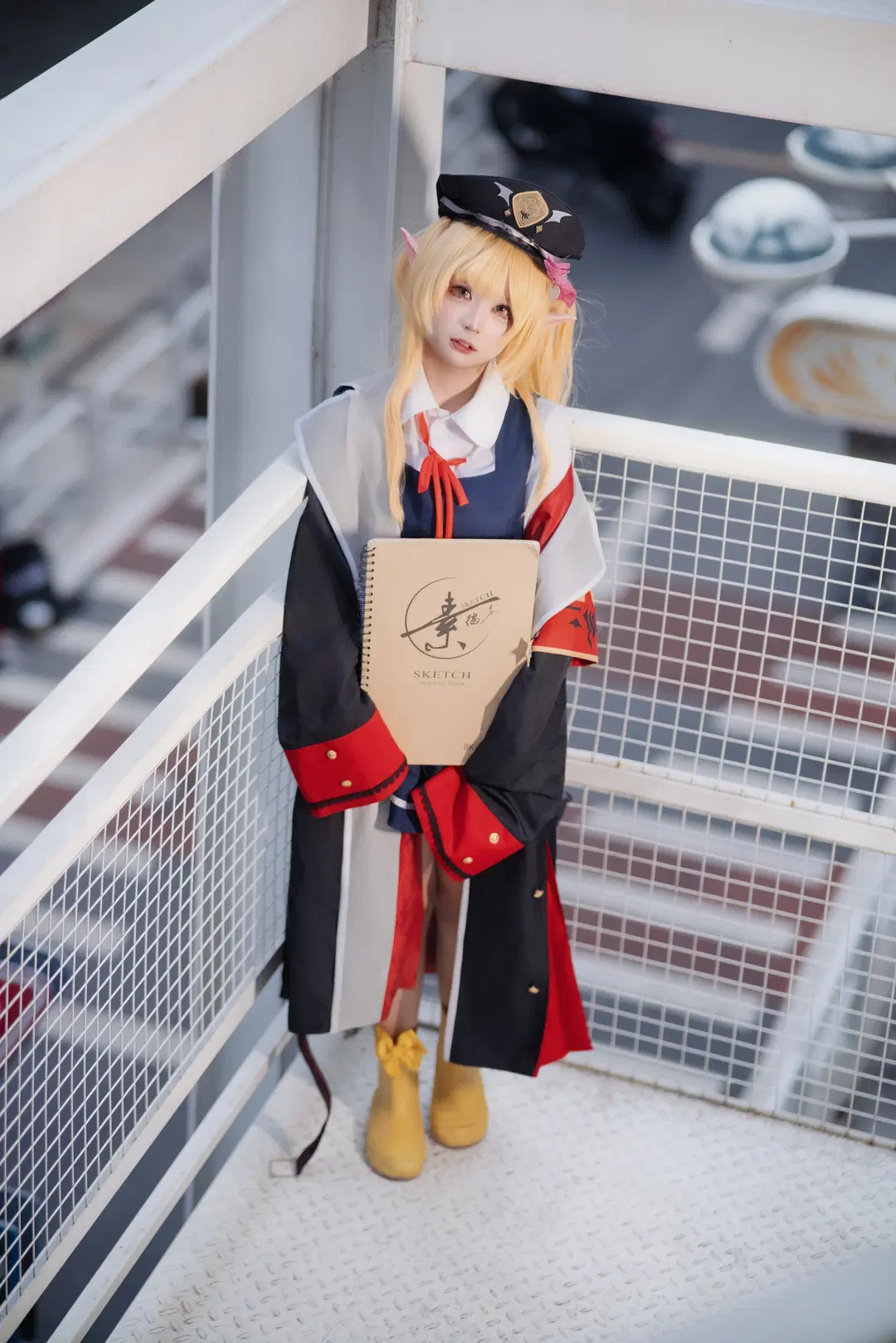【丹花イブキ コスプレ】ブルーアーカイブ 歩道橋ロケコス写真 - Shiro - 4枚目