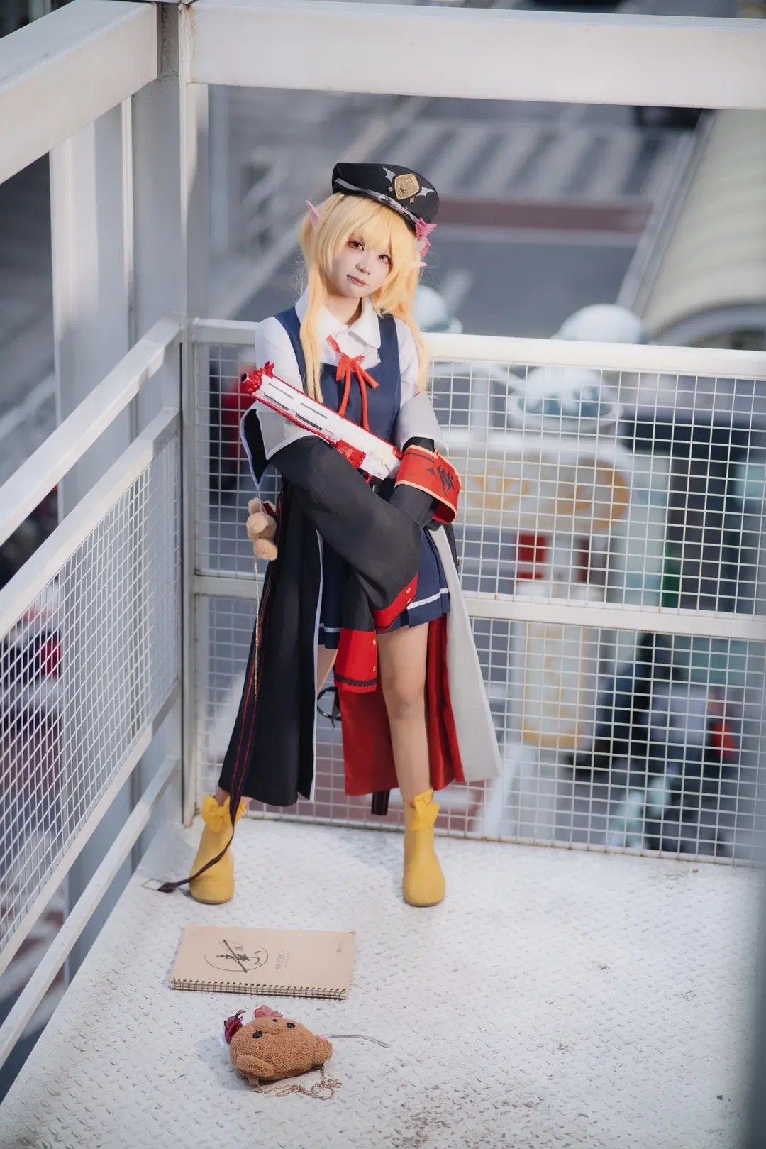 【丹花イブキ コスプレ】ブルーアーカイブ 歩道橋ロケコス写真 - Shiro - 7枚目