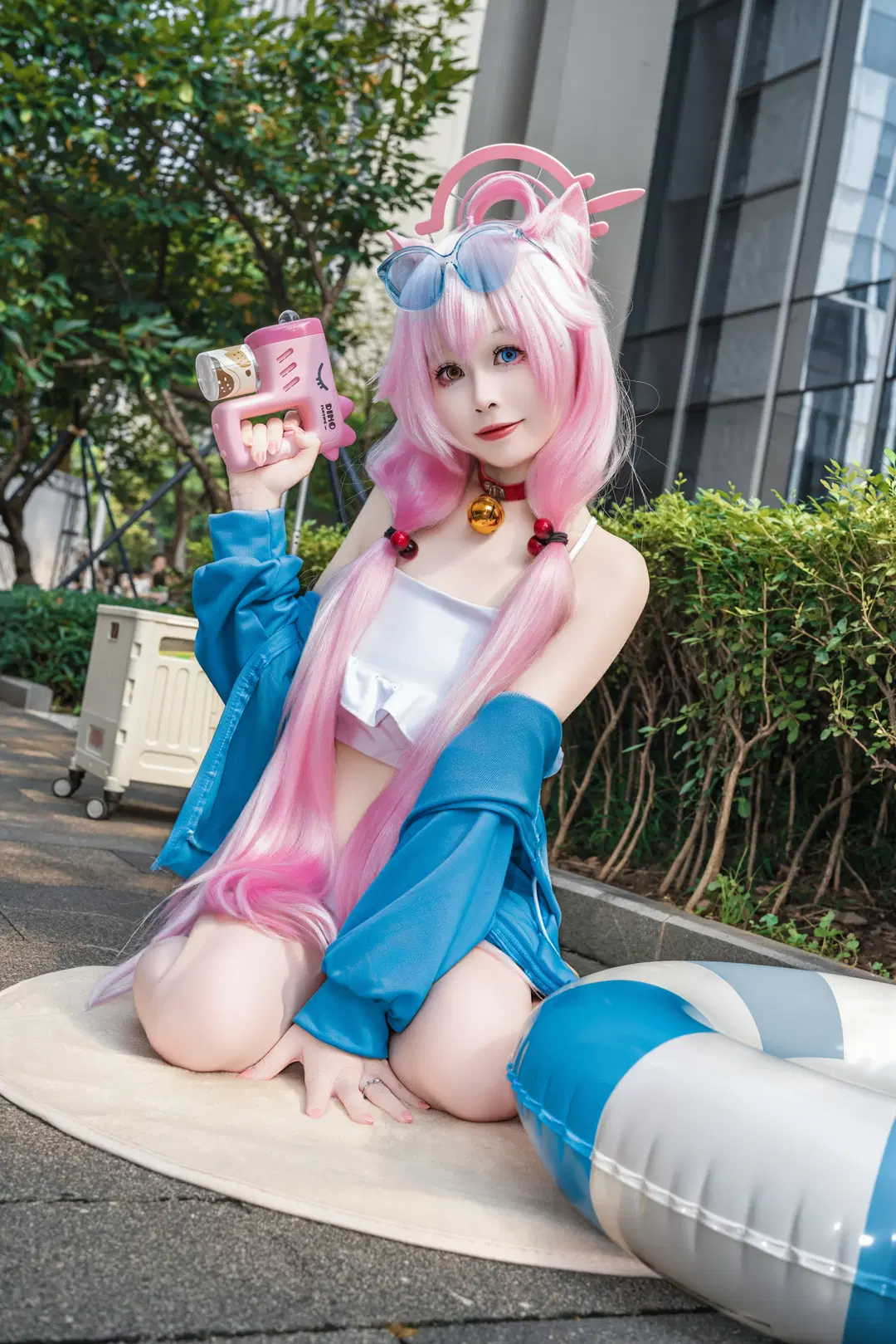 【小鸟游星野cos】碧蓝档案夏日泳装，来和我一起度假吧 - Shiro - 第2张