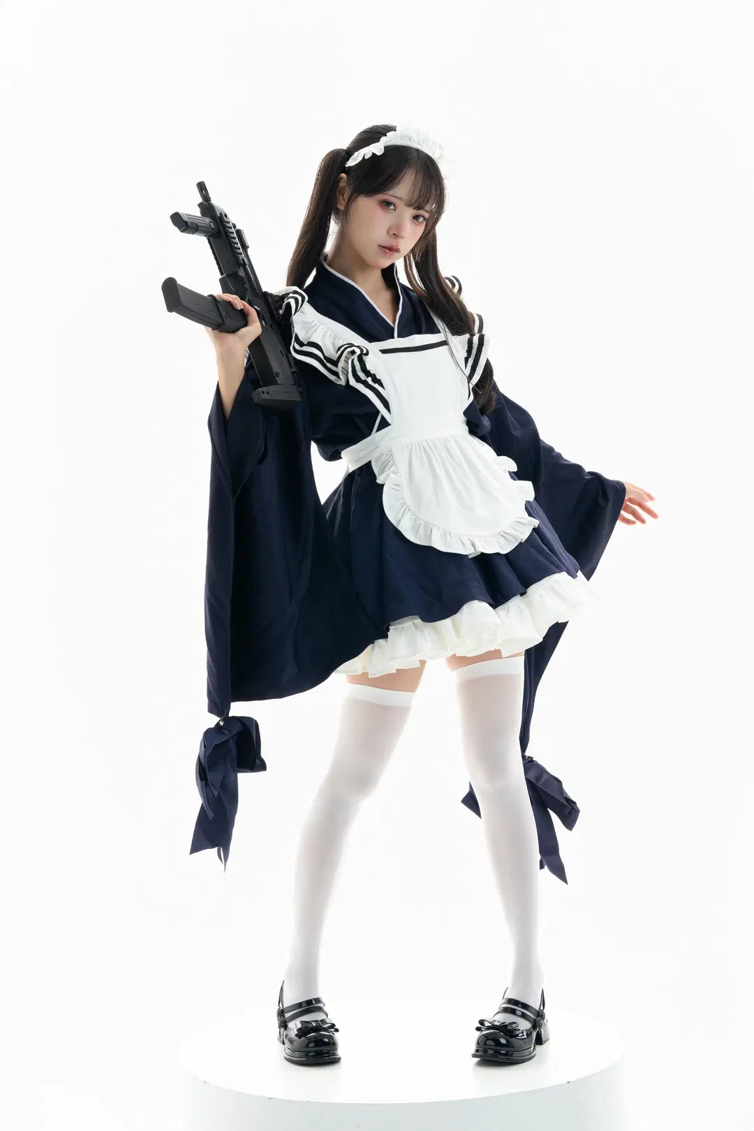 白棚和风武装女仆，动作参考与绘画素材拉满 - 一只黑猫 - 第10张