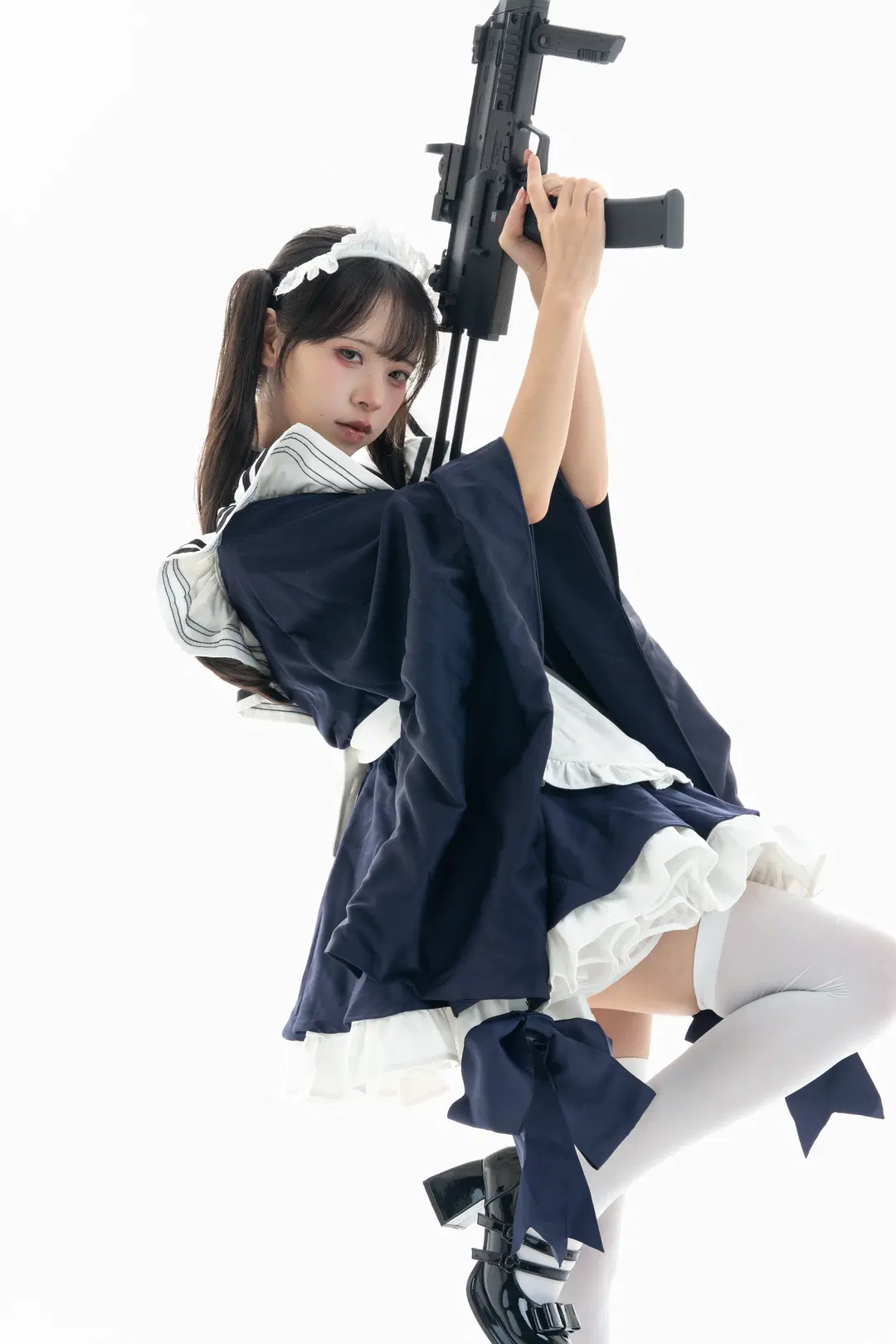 白棚和风武装女仆，动作参考与绘画素材拉满 - 一只黑猫 - 第13张