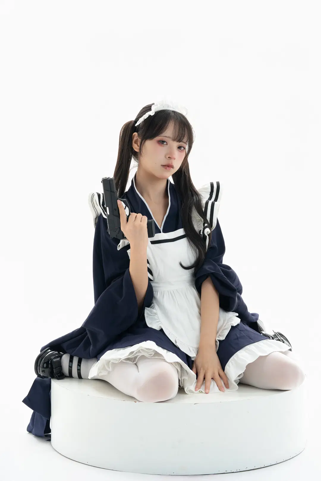 白棚和风武装女仆，动作参考与绘画素材拉满 - 一只黑猫 - 第5张