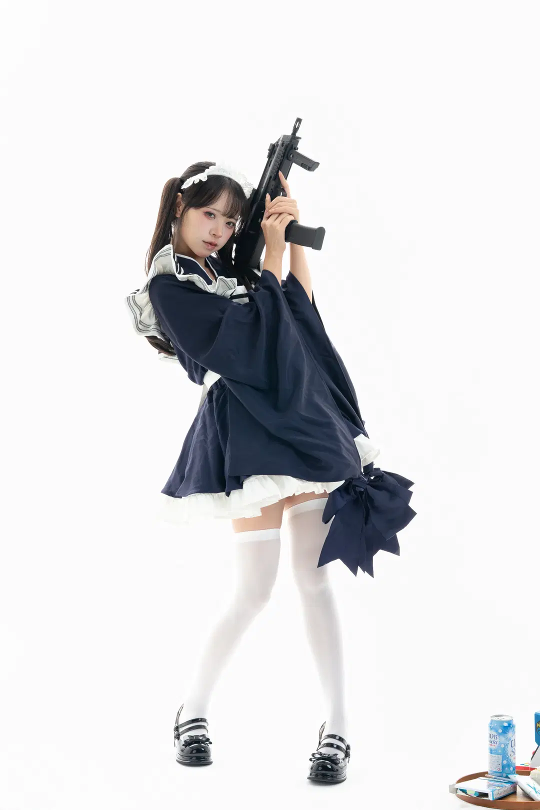 白棚和风武装女仆，动作参考与绘画素材拉满 - 一只黑猫 - 第8张