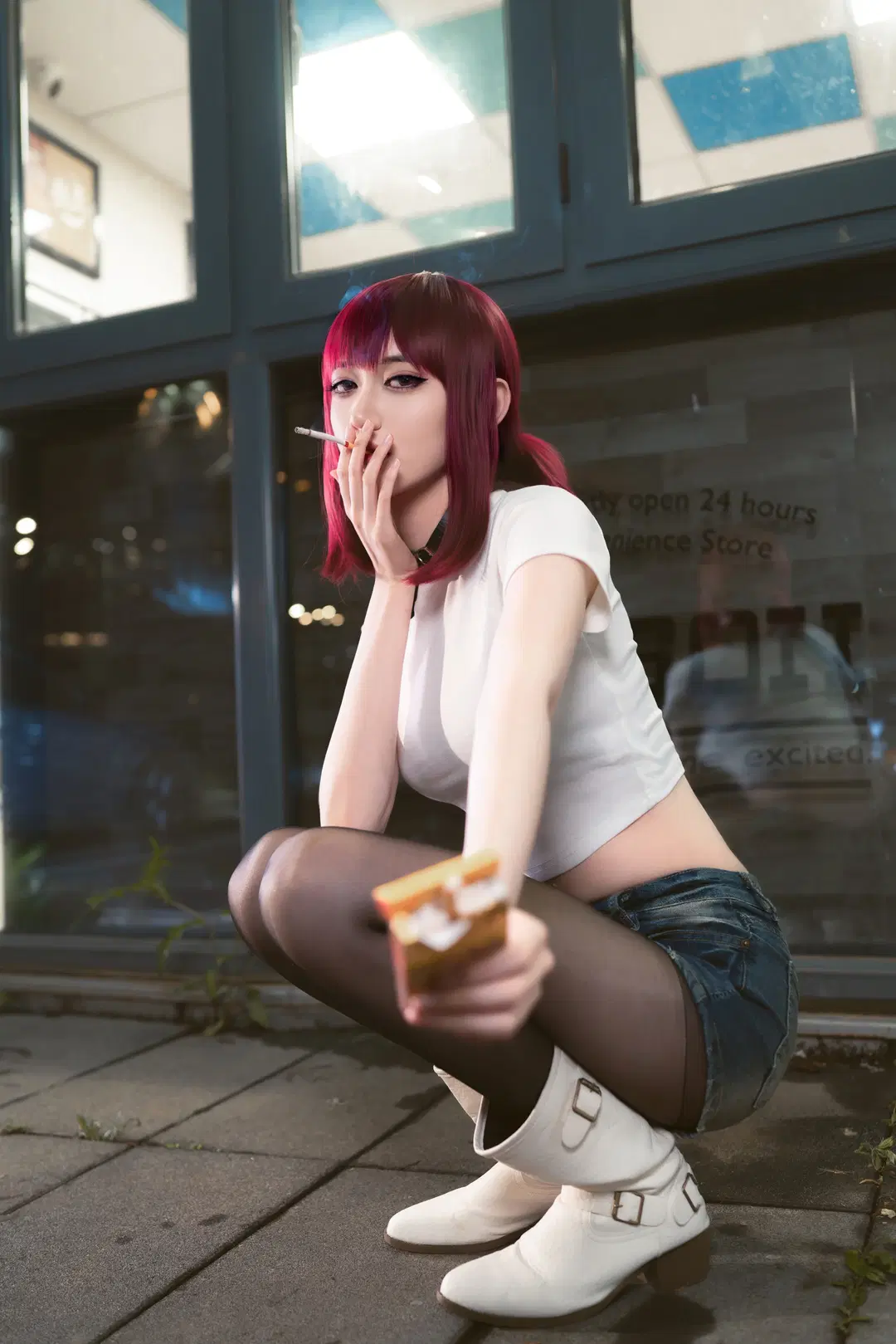 [Miss Yamada cosplay] Convenience store back door smoking night street photography daily life by 行云 - Image 3