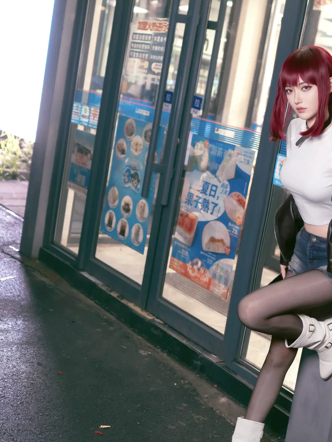 [Miss Yamada cosplay] Convenience store back door smoking night street photography daily life by 行云 - Image 4