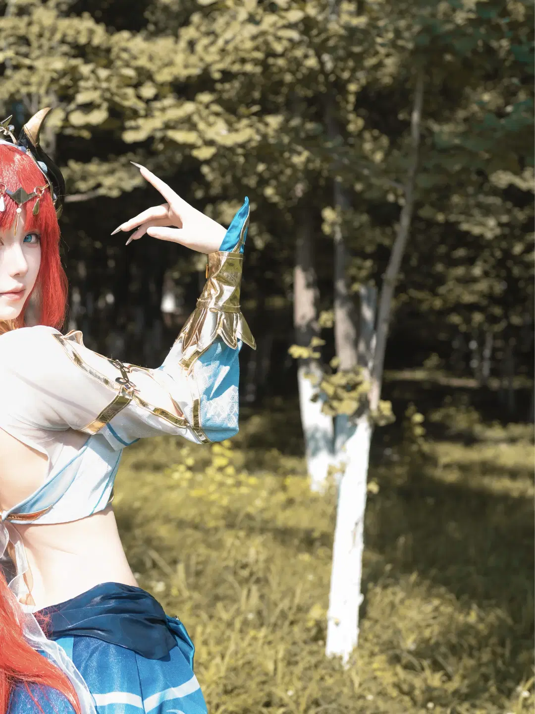 [Nilou cosplay] Red hair cosplay and horns outdoor sweet portrait record by 行云 - Image 6