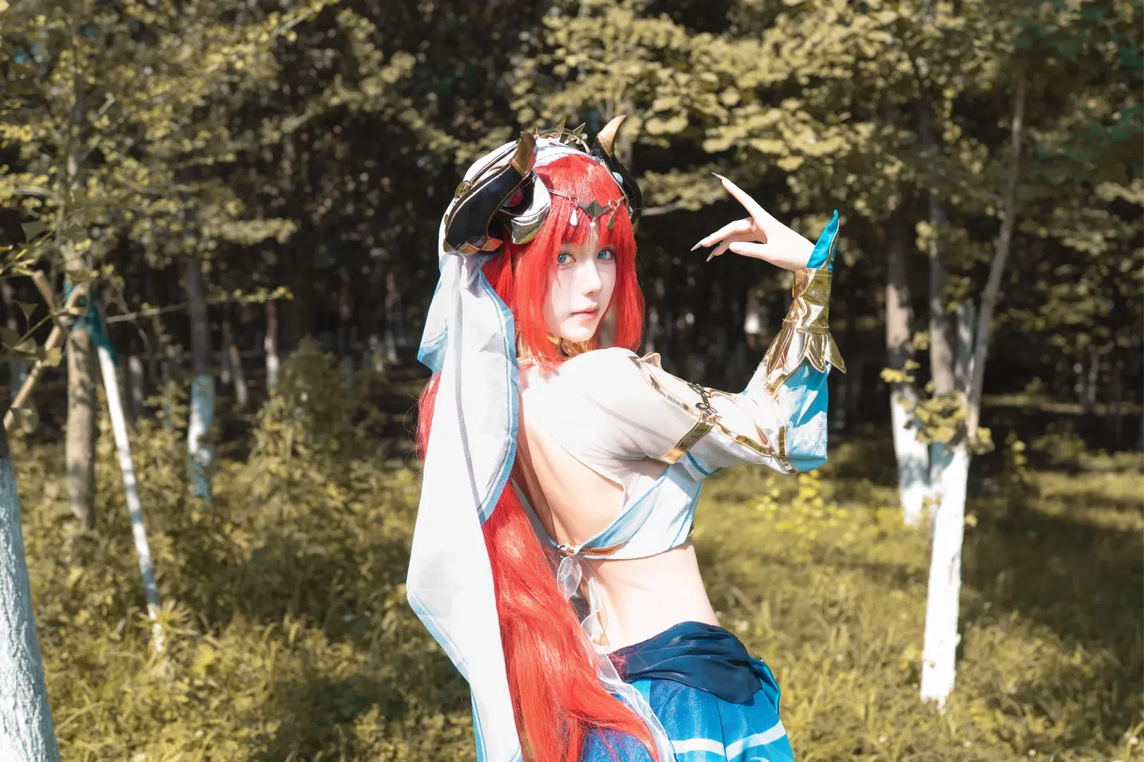[Nilou cosplay] Red hair cosplay and horns outdoor sweet portrait record by 行云 - Image 7