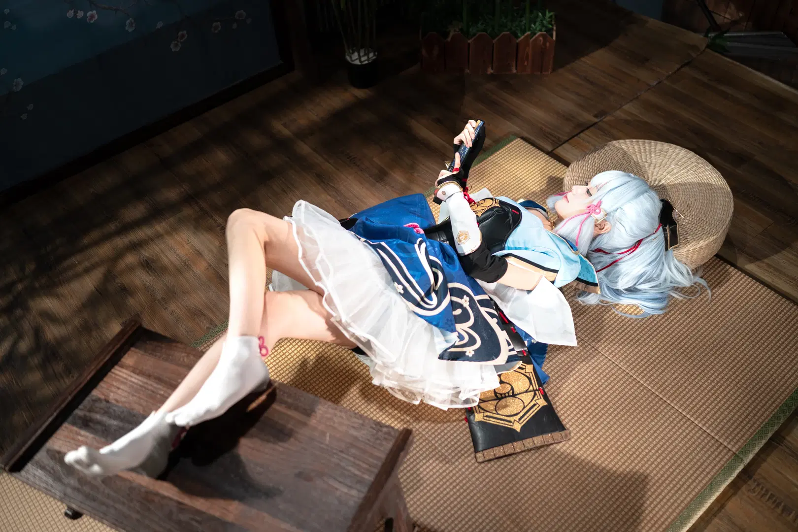 [Kamisato Ayaka cosplay] Teyvat's White Moonlight: Japanese Folding Fan Radiating Pure Elegance by 行云 - Image 6