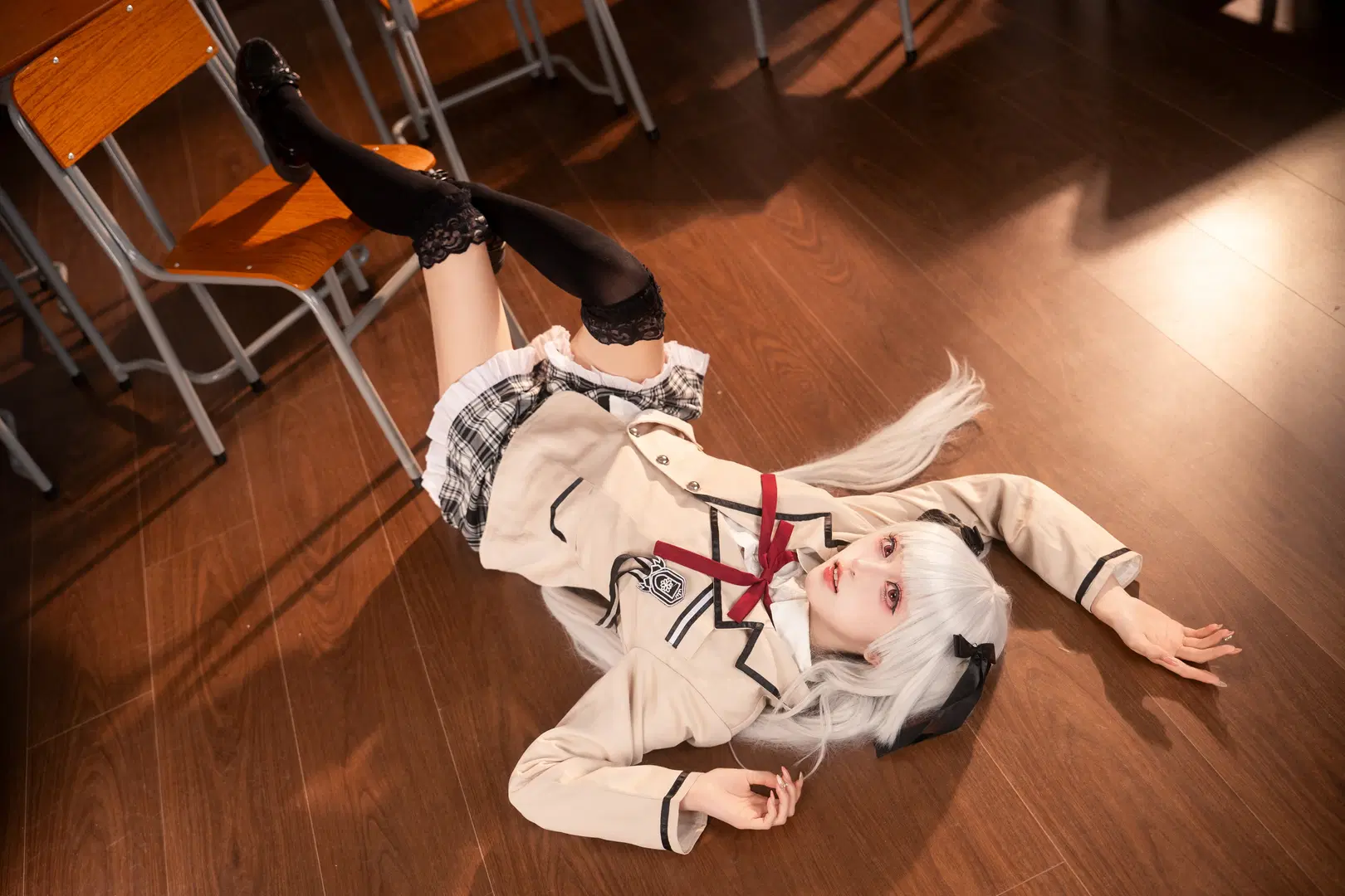 galgame, 黑丝, 教室摄影, 篝之雾枝cos, 美少女万华镜