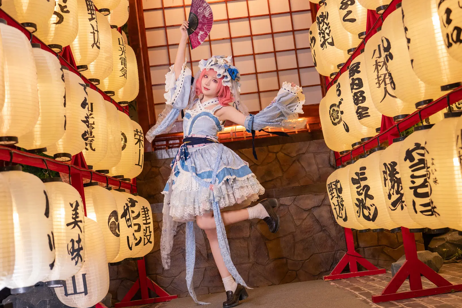 東方project, 和風, 西行寺幽幽子cos, Lolita, 絲襪