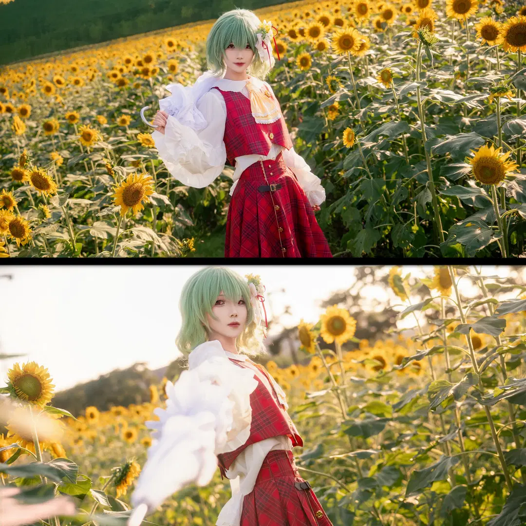 【風見幽香コスプレ】『東方Project』ヒマワリ畑に君臨する「花畑の暴君」 - 柏油小星瞳📸 - 3枚目