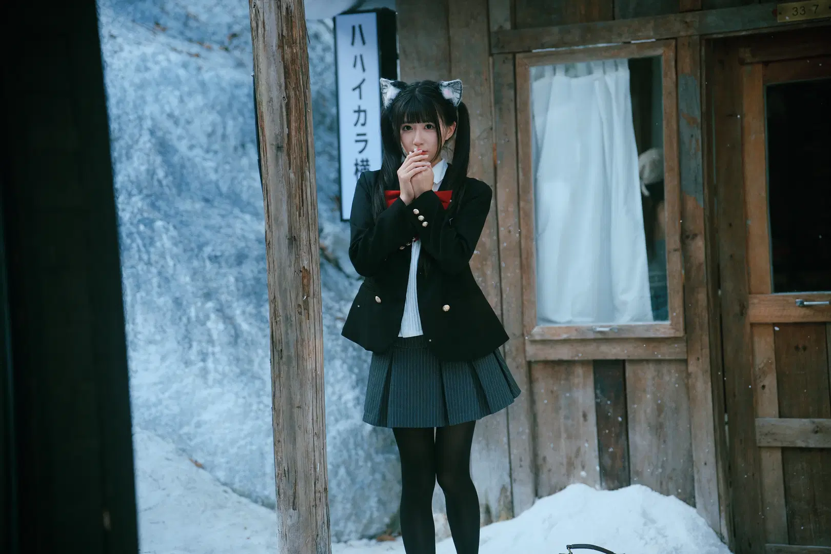 [Snow Country JK] Snow Country JK Uniform Photoshoot: Peak Winter vibes in First snow photography by 柏油小星瞳📸 - Image 2