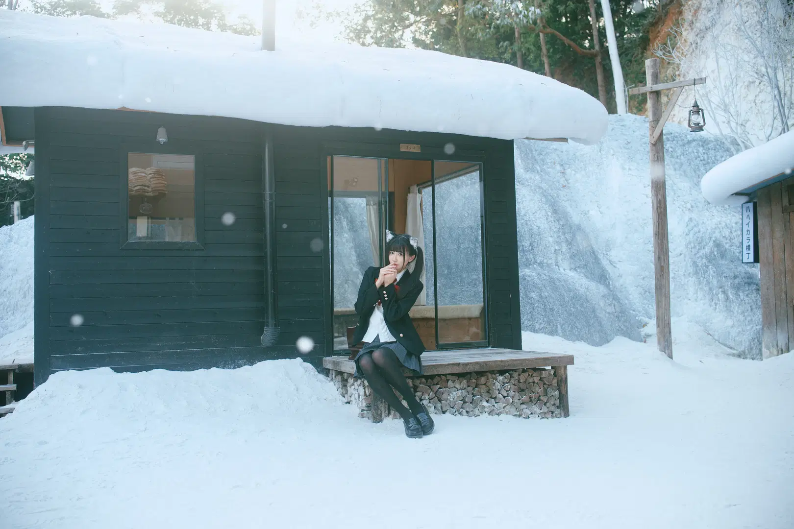 [Snow Country JK] Snow Country JK Uniform Photoshoot: Peak Winter vibes in First snow photography by 柏油小星瞳📸 - Image 5