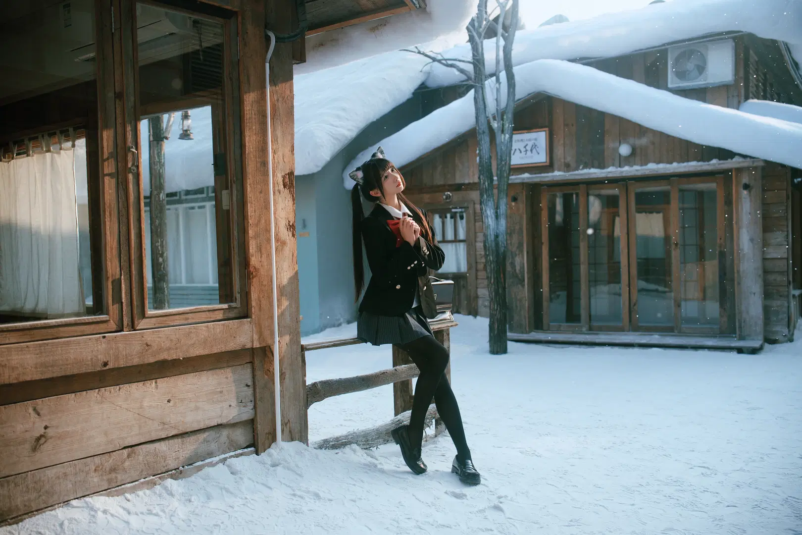 [Snow Country JK] Snow Country JK Uniform Photoshoot: Peak Winter vibes in First snow photography by 柏油小星瞳📸 - Image 7