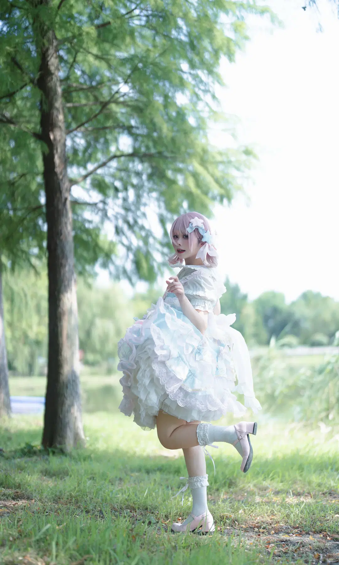 Lolita, 蕾絲襪, Lolita日常, 花與珍珠匣, 馬卡龍色系穿搭