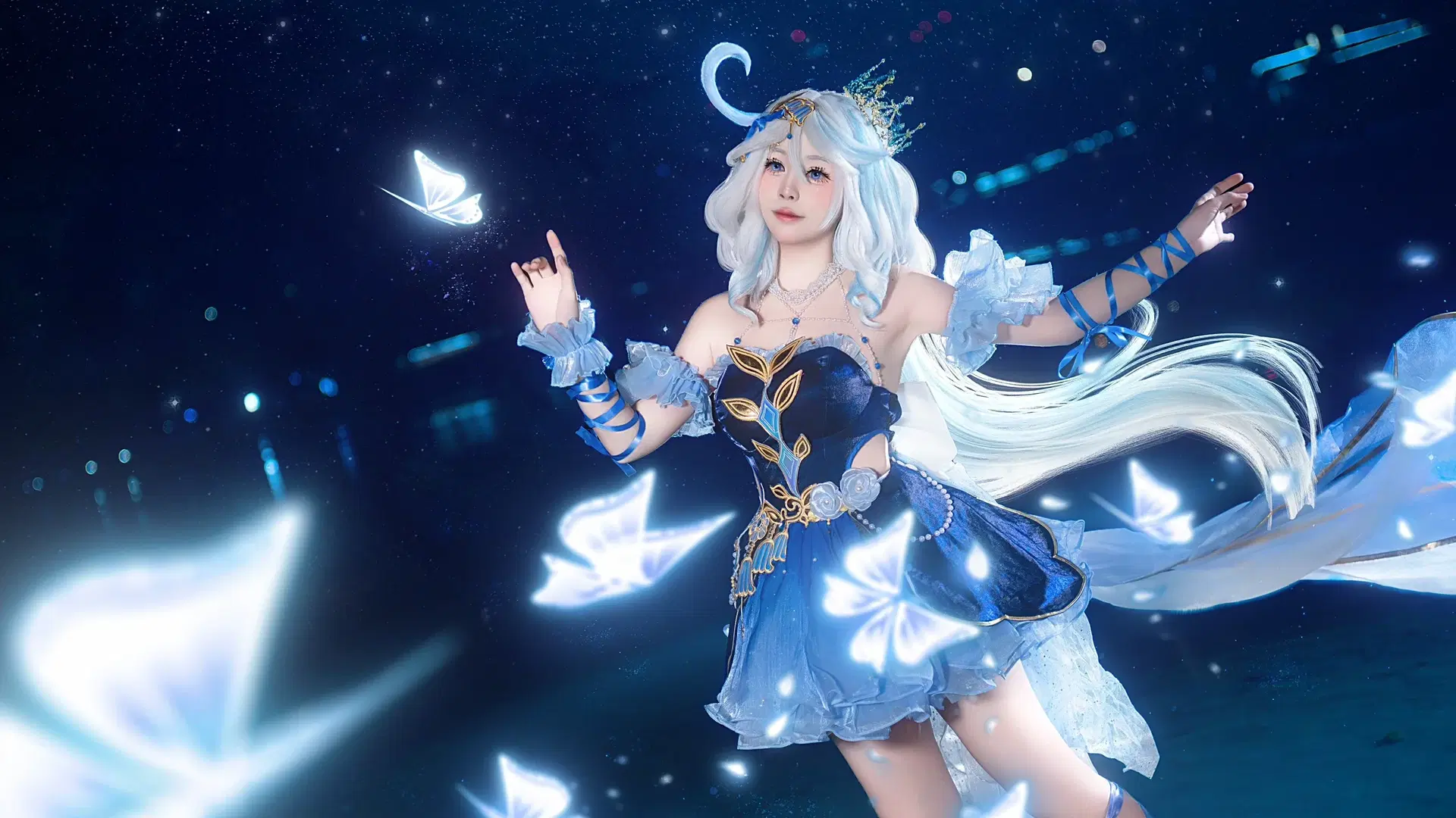 【芙卡洛斯cos】原神星空水面下的鈴蘭舞裙起舞橫圖 - 符吕子 - 第3張