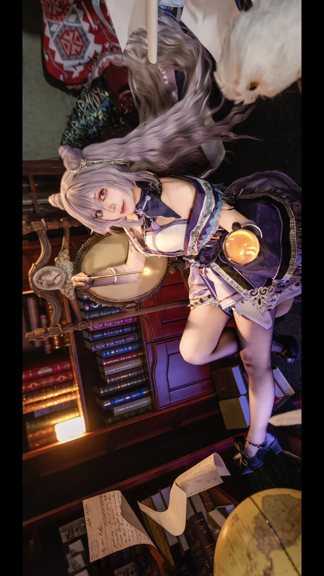 【刻晴cos】化身魔女在復古書房裡施展魔法