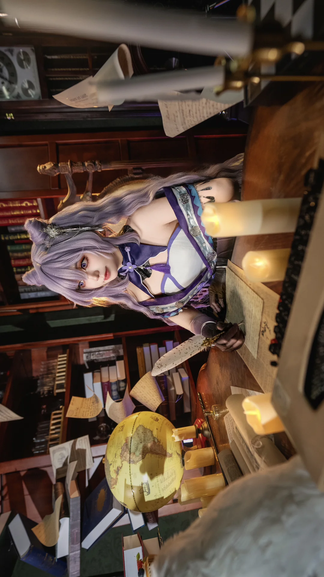【刻晴cos】化身魔女在復古書房裡施展魔法 - 符吕子 - 第4張