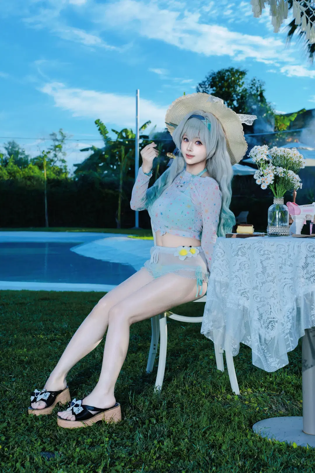 【流萤cos】国庆假期在漫岛营地Cafe边吃蛋糕边拍泳装 - 符吕子 - 第2张