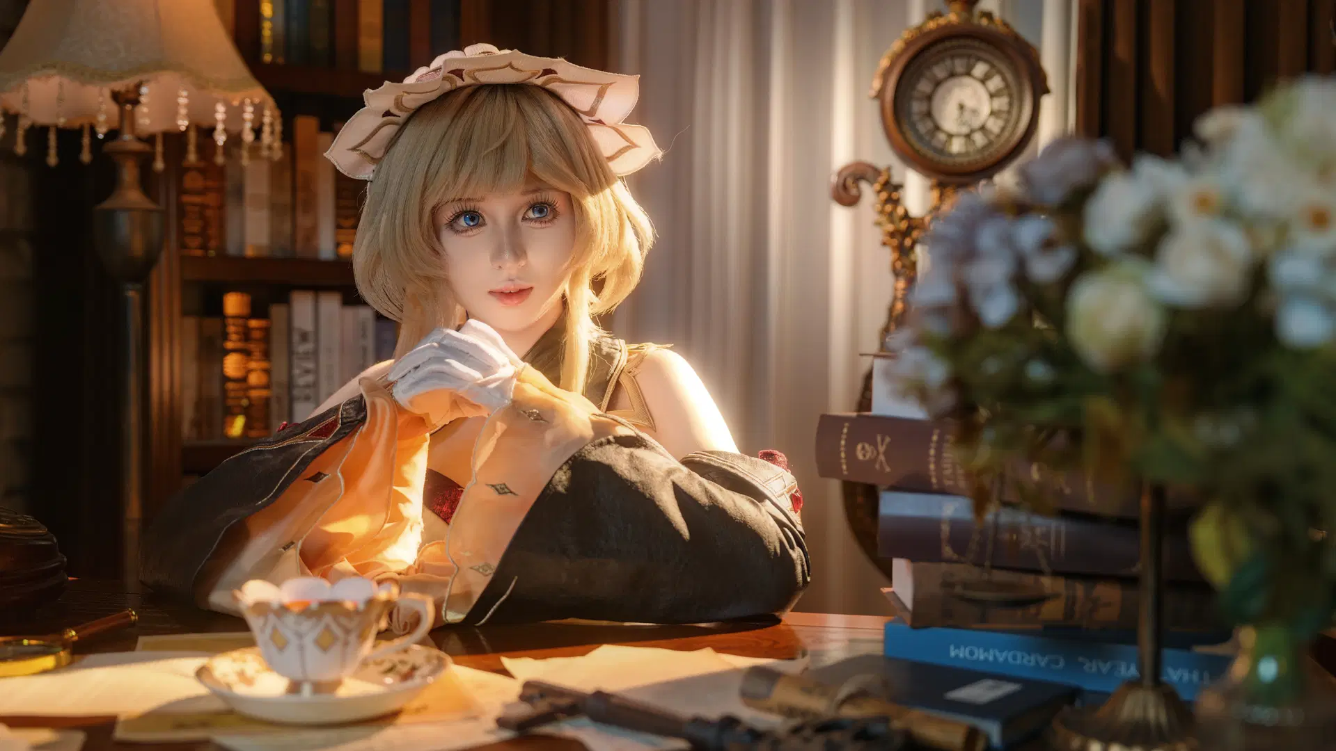 [Sandrone Cosplay] Genshin Impact Puppet: A Vintage Study and Glowing Missives by 奈萧- - Image 6
