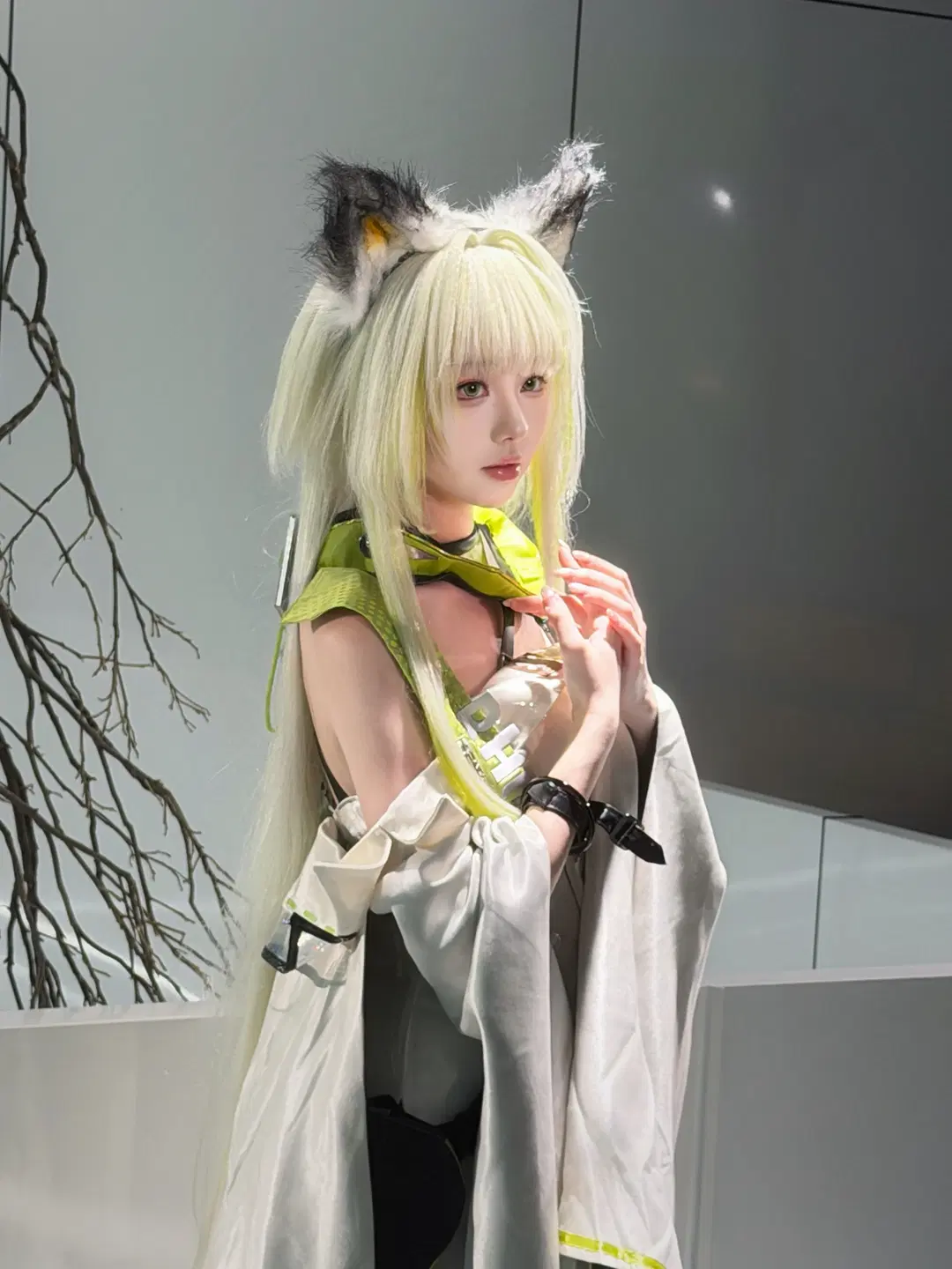 二次元cosplay, 明日方舟, 凯尔希cos, 兽耳cos, 绿色美瞳