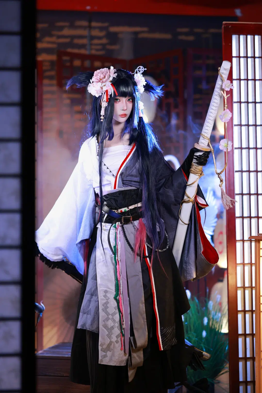 [Mio cosplay] Arknights Japanese-style Dual-Blade Styling with Cold and Aloof Atmospheric Cosplay photoshoot by 小羊不困（无限限流版，求关注求点赞） - Image 2