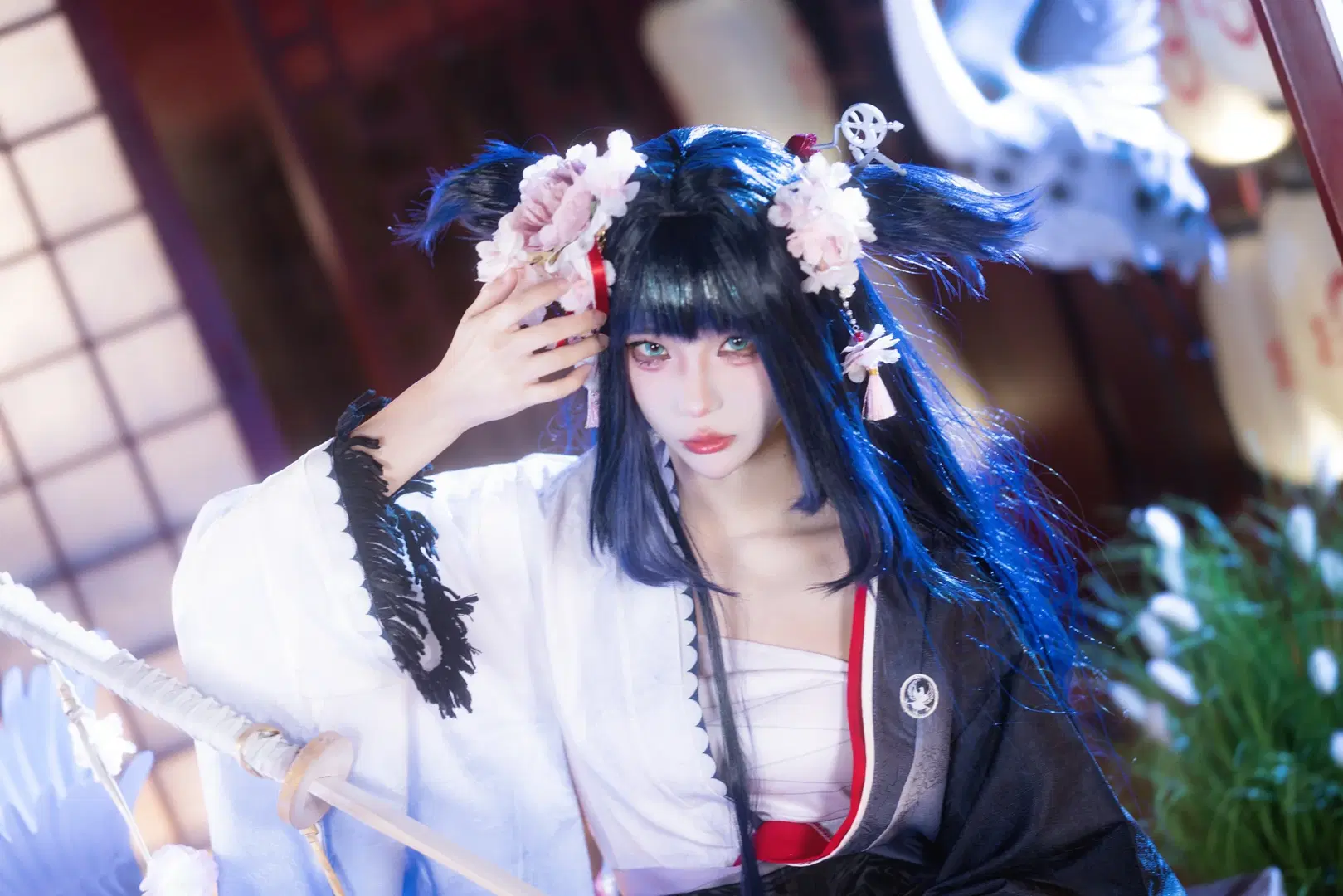 [Mio cosplay] Arknights Japanese-style Dual-Blade Styling with Cold and Aloof Atmospheric Cosplay photoshoot by 小羊不困（无限限流版，求关注求点赞） - Image 3