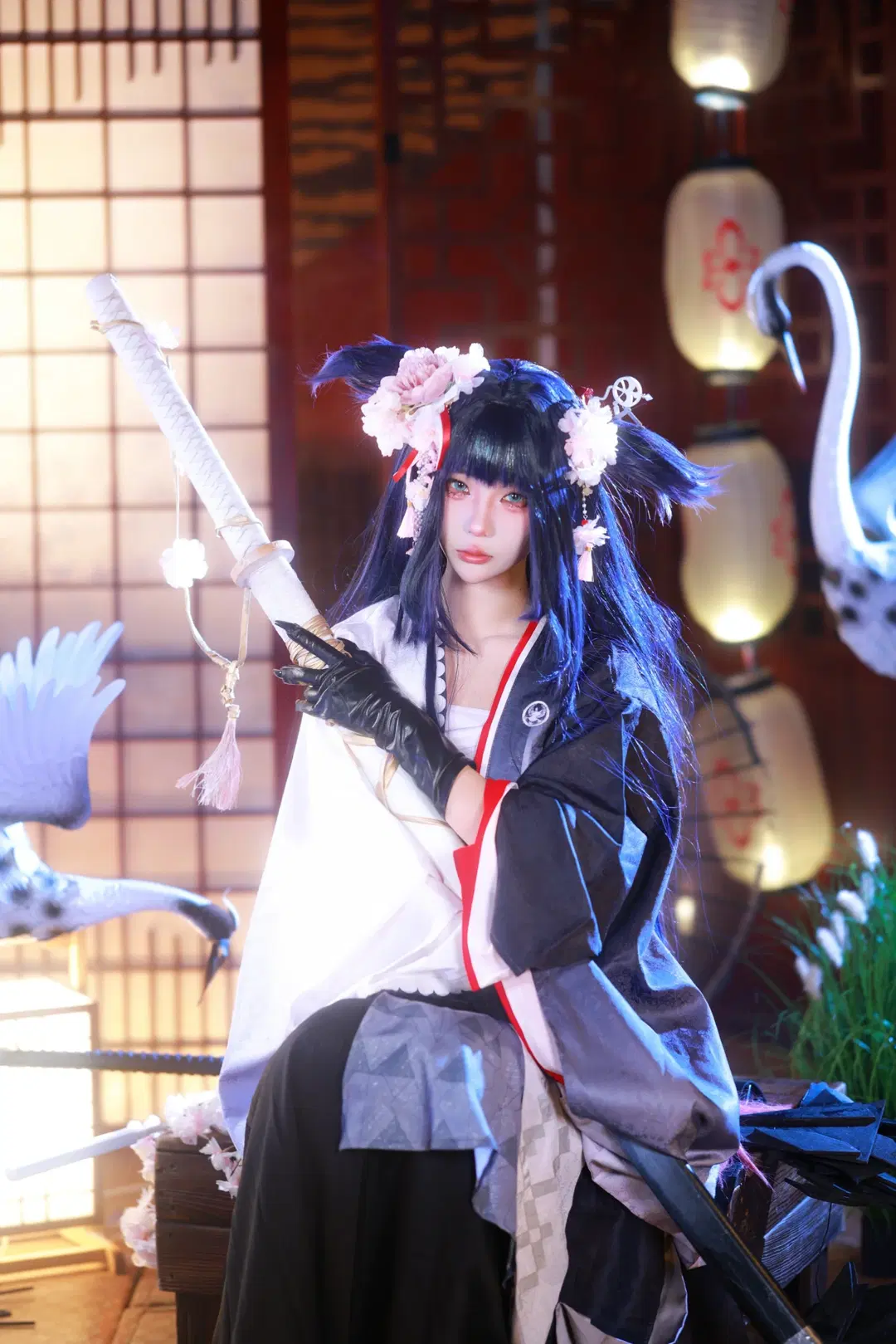 [Mio cosplay] Arknights Japanese-style Dual-Blade Styling with Cold and Aloof Atmospheric Cosplay photoshoot by 小羊不困（无限限流版，求关注求点赞） - Image 4