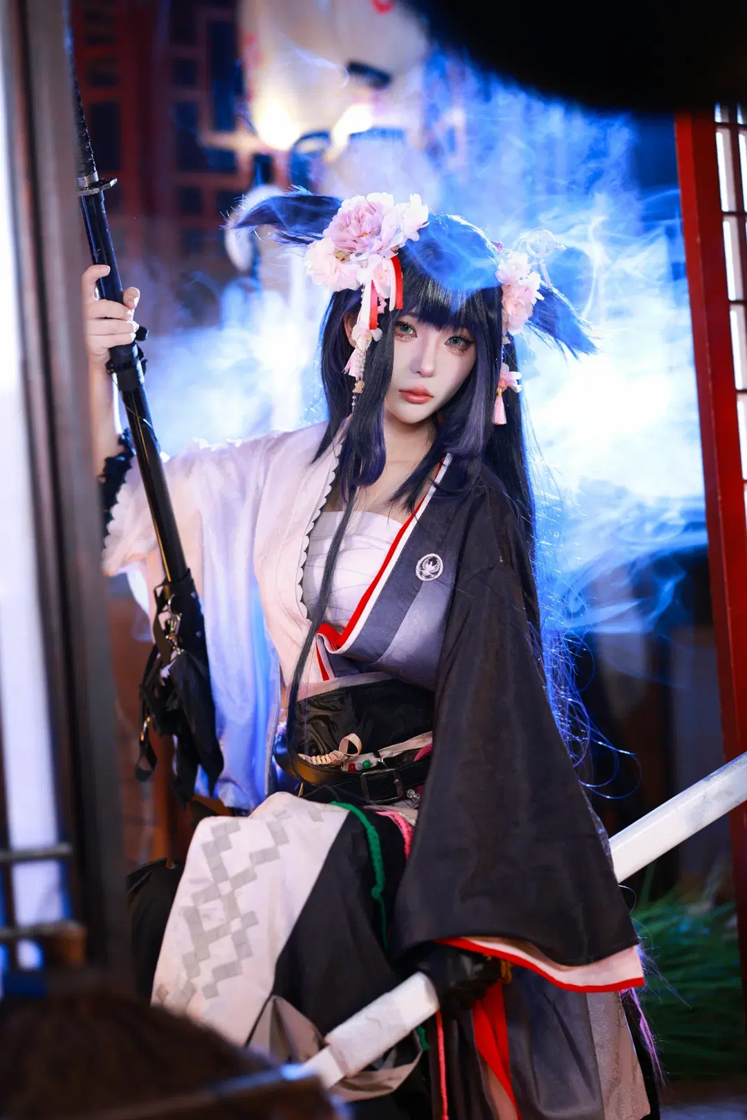 [Mio cosplay] Arknights Japanese-style Dual-Blade Styling with Cold and Aloof Atmospheric Cosplay photoshoot by 小羊不困（无限限流版，求关注求点赞） - Image 5