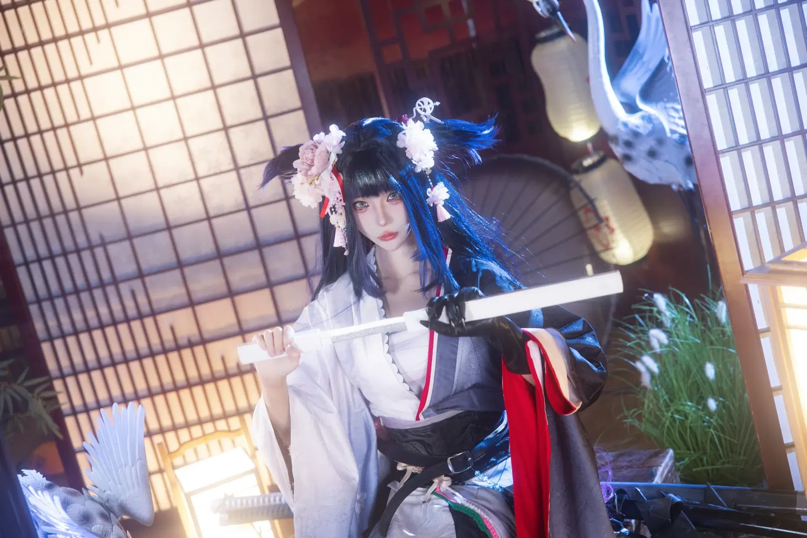 [Mio cosplay] Arknights Japanese-style Dual-Blade Styling with Cold and Aloof Atmospheric Cosplay photoshoot by 小羊不困（无限限流版，求关注求点赞） - Image 8