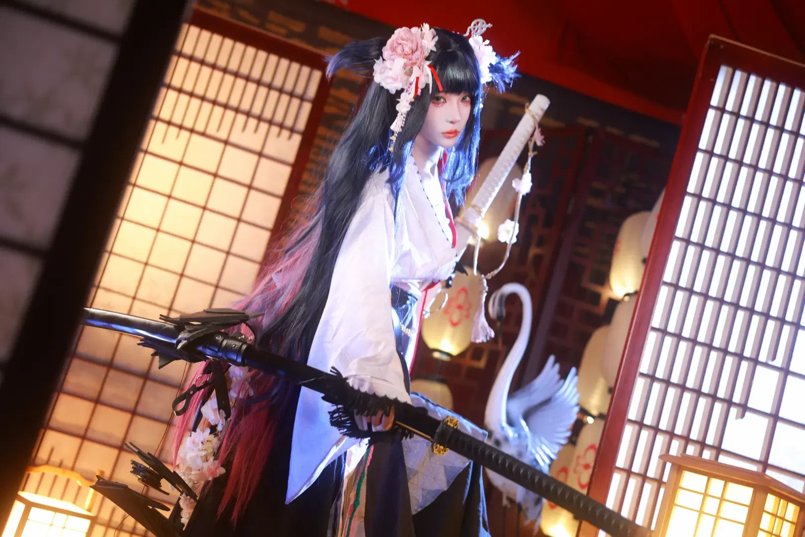 [Mio cosplay] Arknights Japanese-style Dual-Blade Styling with Cold and Aloof Atmospheric Cosplay photoshoot by 小羊不困（无限限流版，求关注求点赞） - Image 9