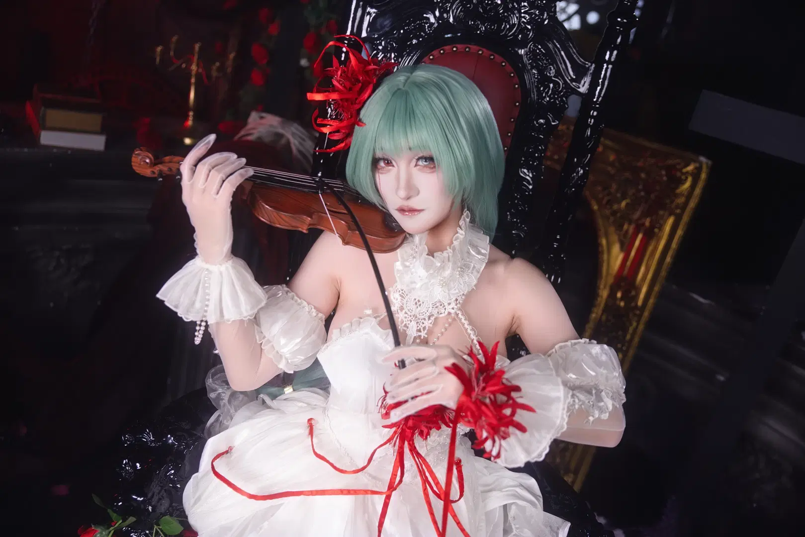 【弗洛洛cos】鸣潮 白裙与彼岸花的哥特乐章 - 小羊不困（无限限流版，求关注求点赞） - 第3张