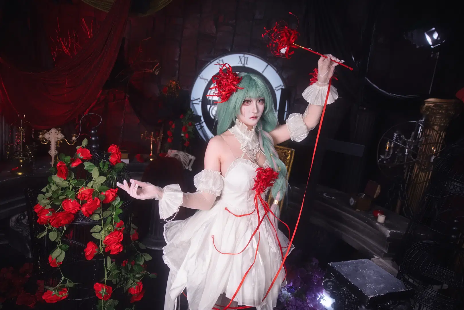[Phrolova cosplay] Wuthering Waves Dark Gothic style: A classical movement woven in crimson, white, and black by 小羊不困（无限限流版，求关注求点赞） - Image 3