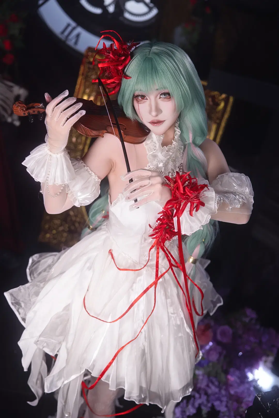 [Phrolova cosplay] Wuthering Waves Dark Gothic style: A classical movement woven in crimson, white, and black by 小羊不困（无限限流版，求关注求点赞） - Image 6