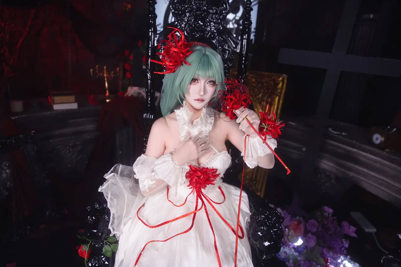 [Phrolova cosplay] Wuthering Waves Dark Gothic style: A classical movement woven in crimson, white, and black by 小羊不困（无限限流版，求关注求点赞） - Image 9
