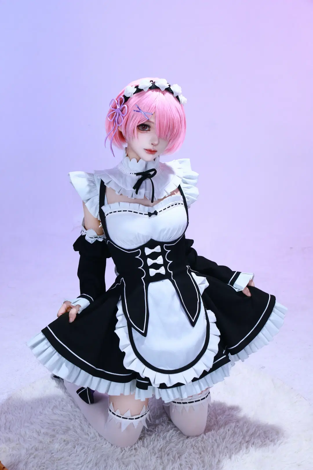 【拉姆cos】從零開始的異世界生活 女僕裝白絲棚拍記錄 - DEMON（摄影版📷） - 第3張