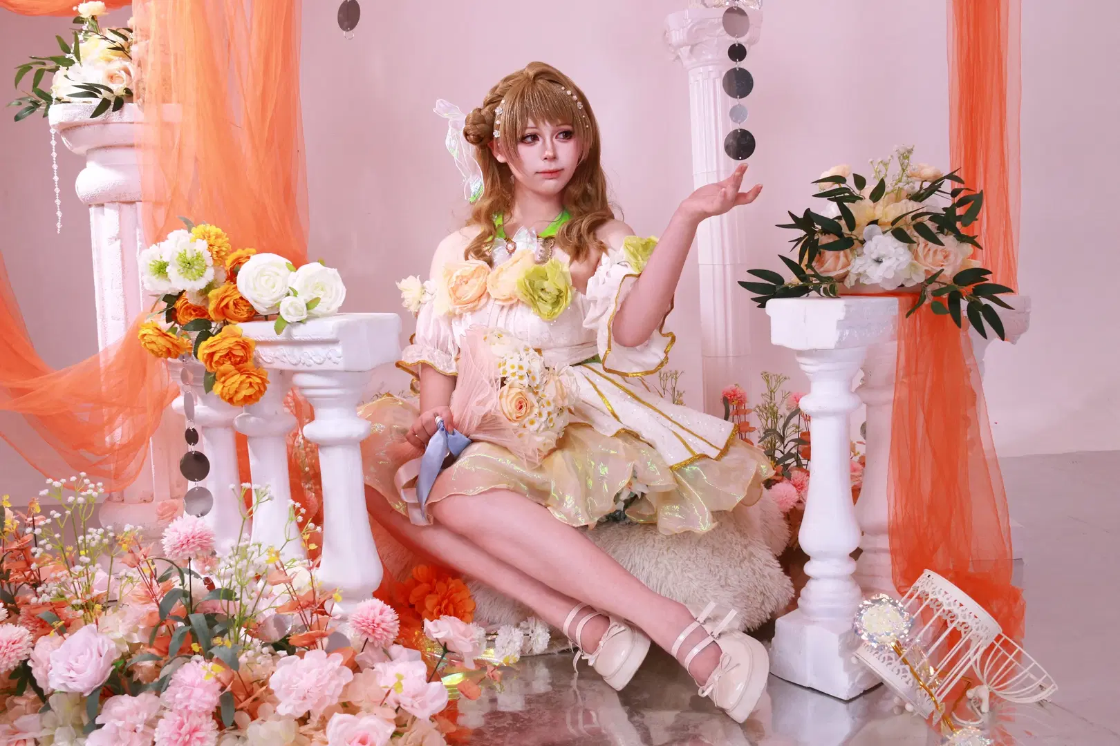 【南小鸟cos】Lovelive梦幻花朵洋装，光影下的闪耀时刻