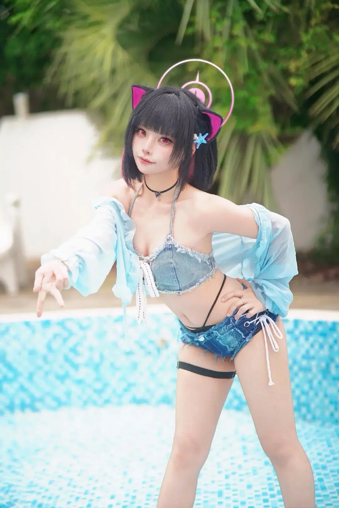 蔚蓝档案, 泳装cos, 二次元cosplay, 夏日穿搭, 杏山和纱cos