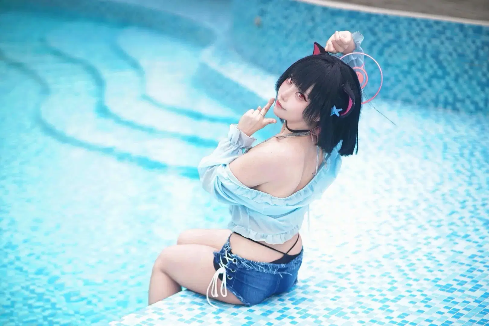 【杏山和紗cos】蔚藍檔案夏日泳裝 - 水曜日Water- - 第5張