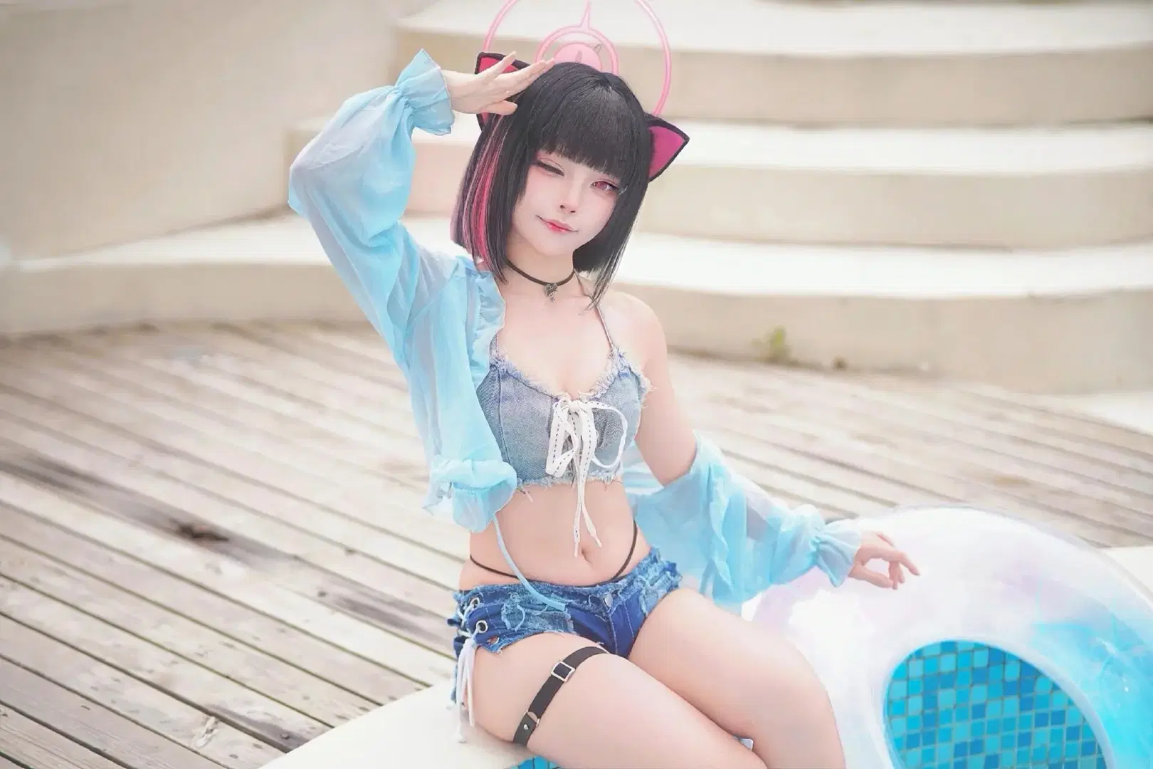 【杏山和紗cos】蔚藍檔案夏日泳裝 - 水曜日Water- - 第6張
