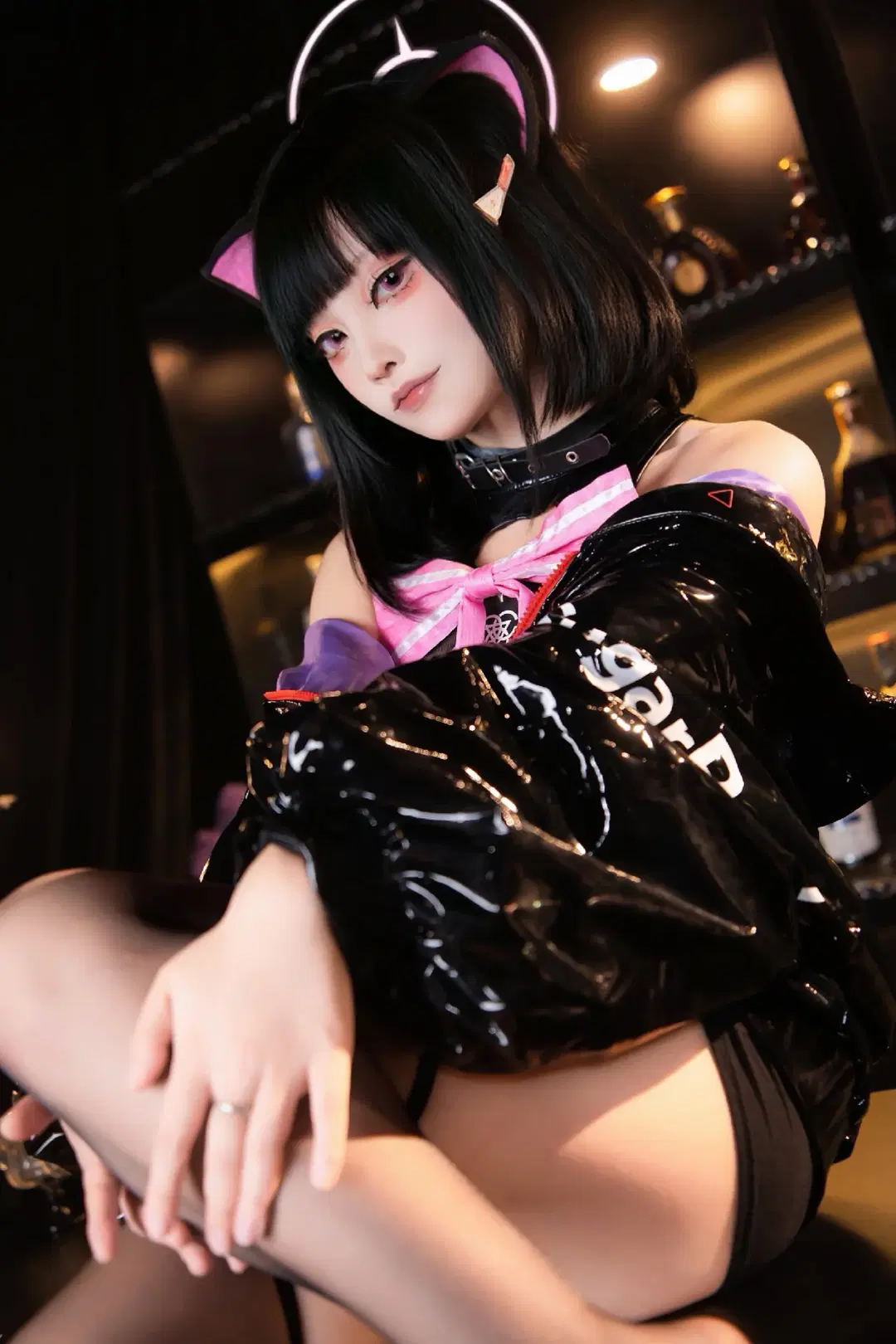 【杏山和纱cos】蔚蓝档案吧台暗黑猫猫的慵懒时刻 - 水曜日Water- - 第4张