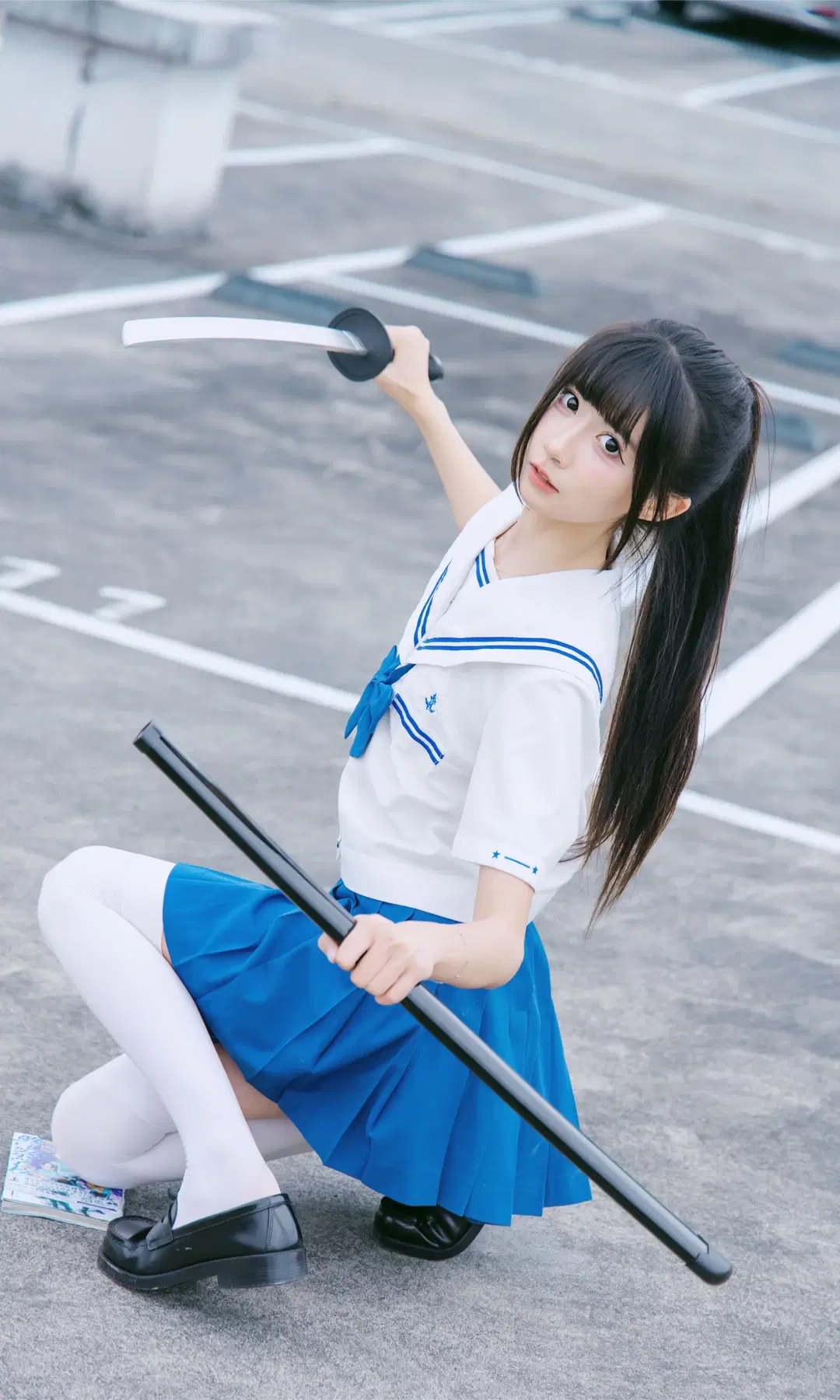 The season for JK uniforms has arrived: Sailor outfit and red baseball bat Anime-style photography by Fe - Image 11