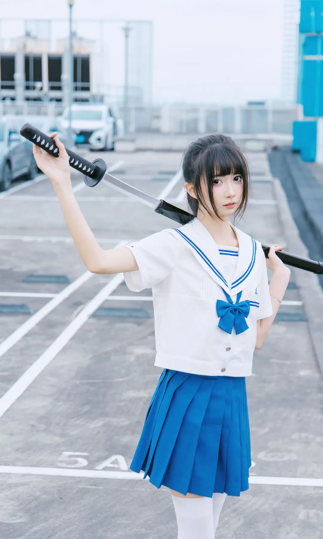 The season for JK uniforms has arrived: Sailor outfit and red baseball bat Anime-style photography by Fe - Image 12