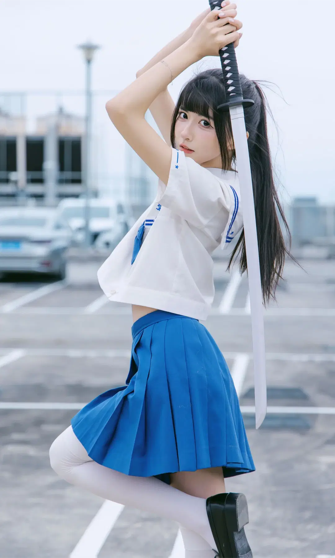 The season for JK uniforms has arrived: Sailor outfit and red baseball bat Anime-style photography by Fe - Image 8