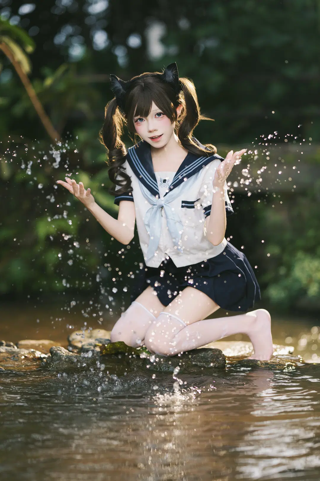 夏日溪流玩水，这套JK水手服写真太有生命力了 - 摄影师布里 - 第10张