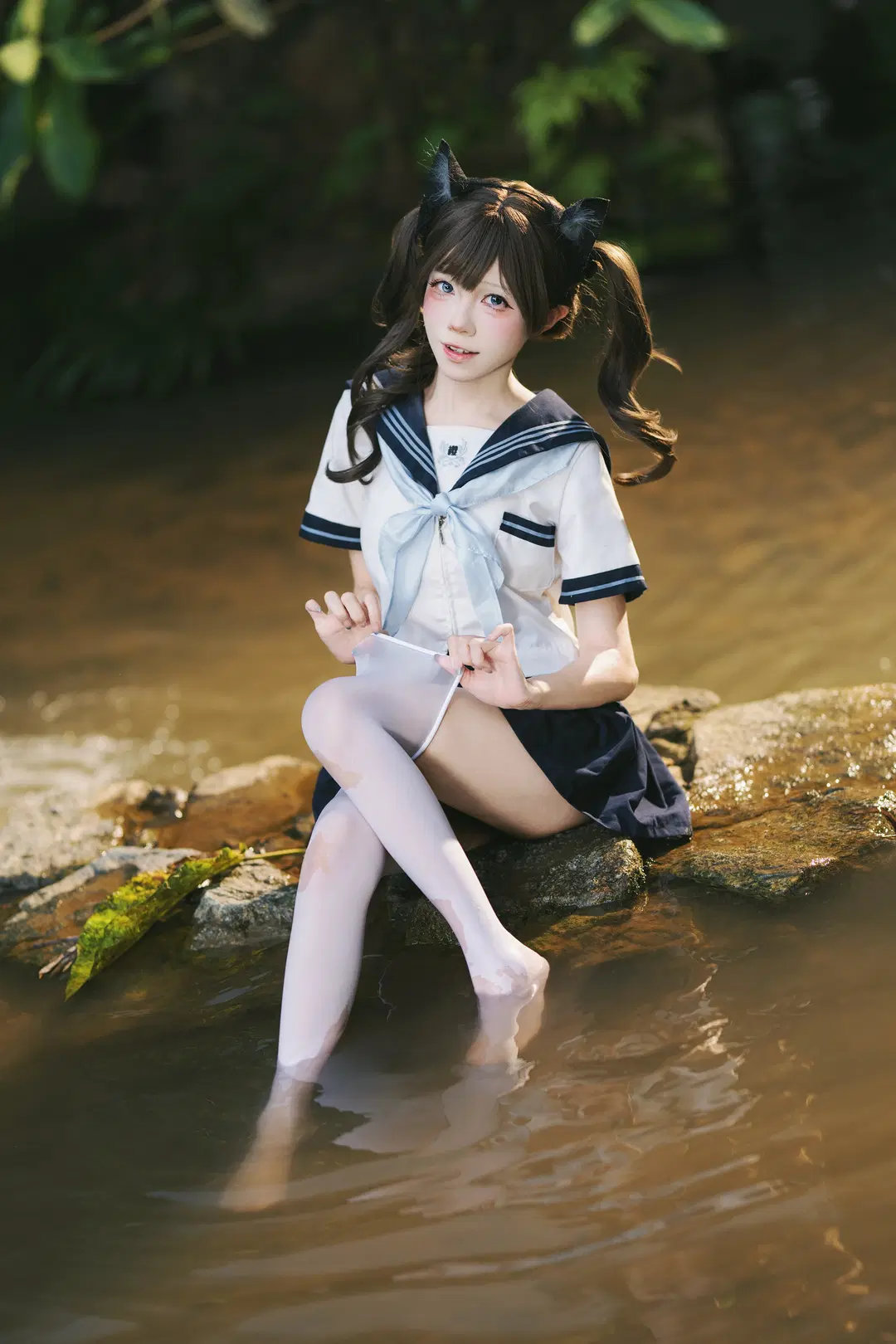 夏日溪流玩水，这套JK水手服写真太有生命力了 - 摄影师布里 - 第12张